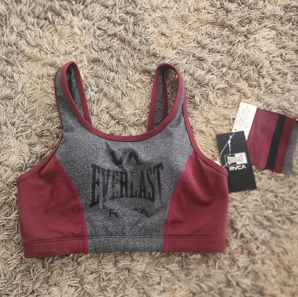 RVCA Everlast OG Women's Burgundy and Gray  Bra